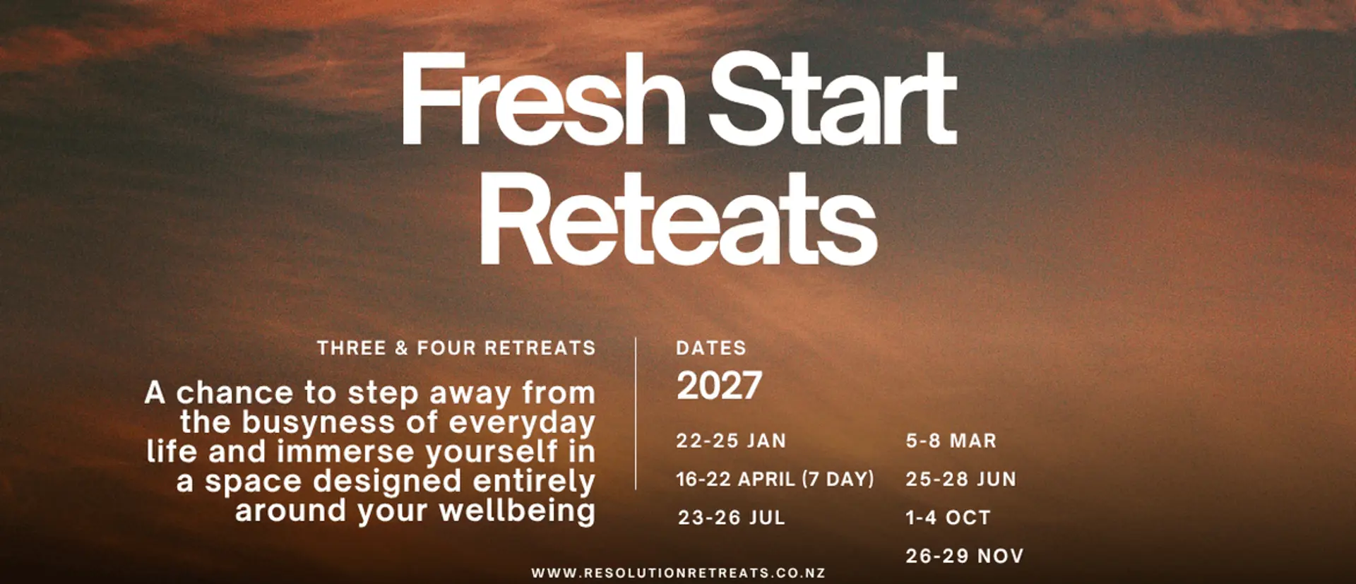 Four Day Fresh Start Retreat