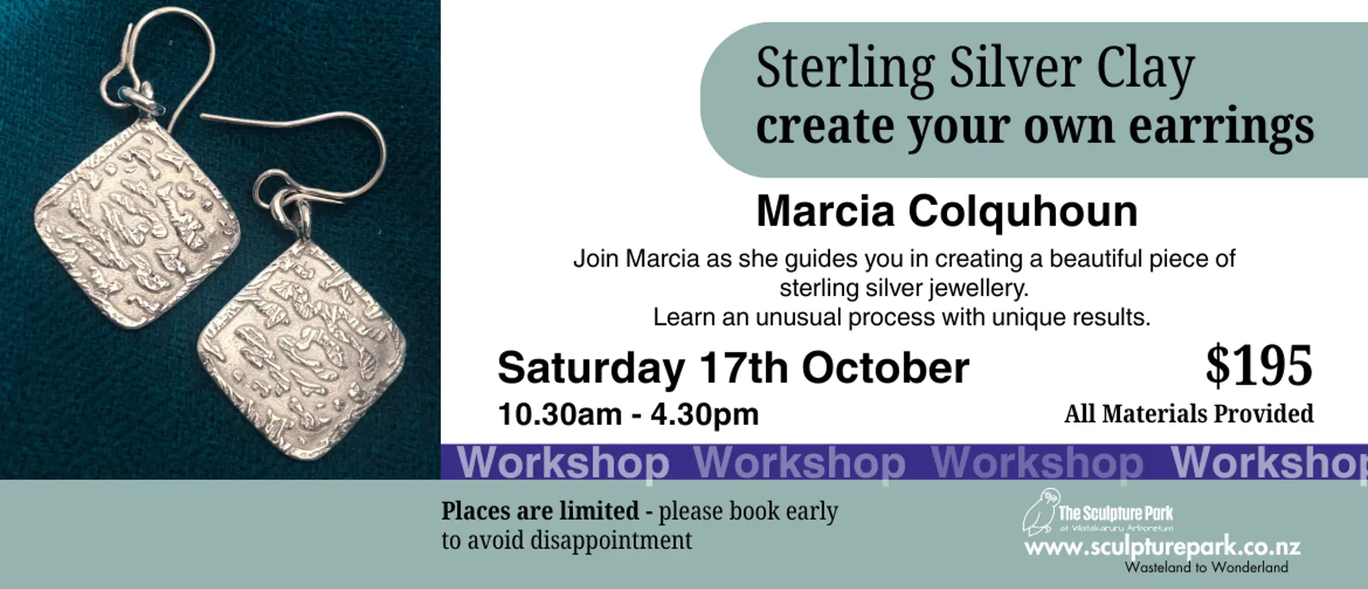 Silver Clay Workshop: Create your own Earrings or Pendant