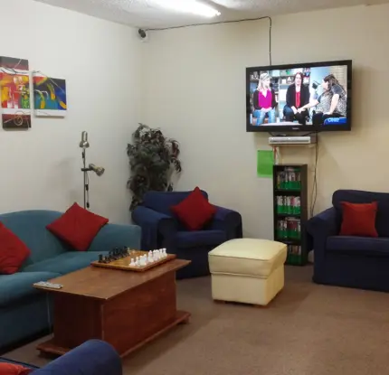 Backpackers living room